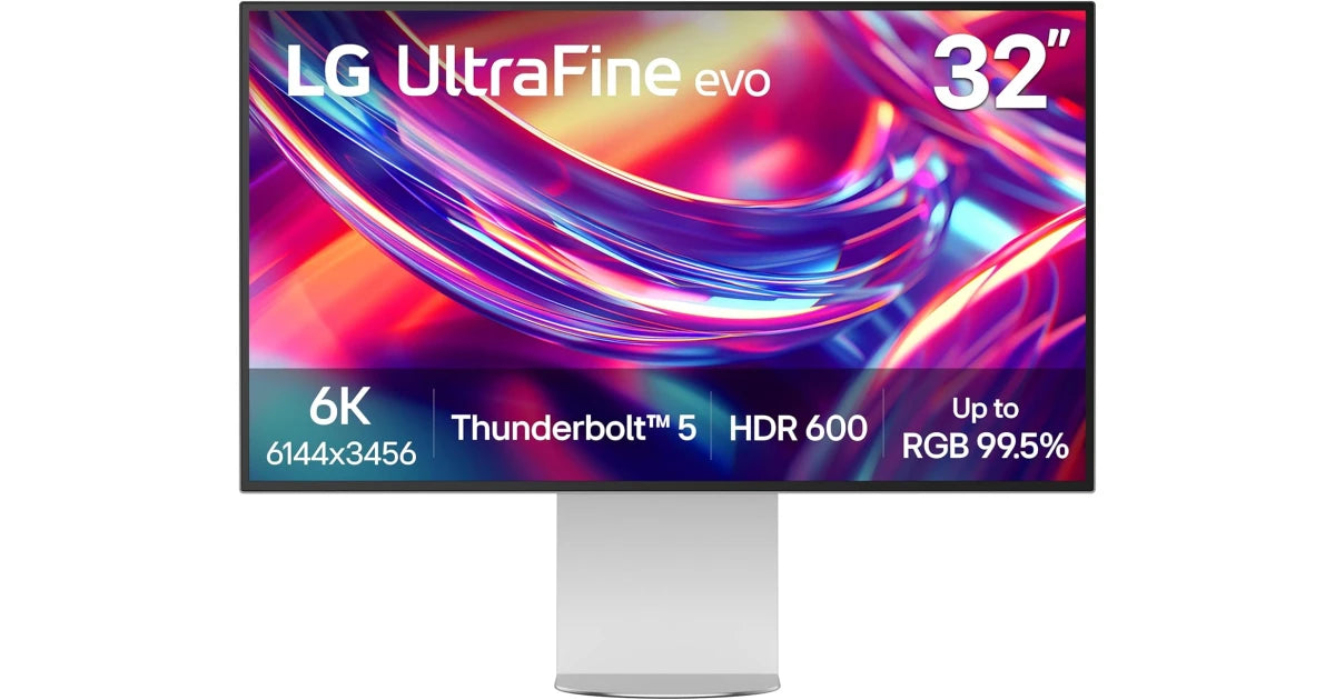 LG 32U990A-S 32" Ultrafine 6K Nano IPS Black Thunderbolt 5 Professional Display HDR 600, Speakers, HDMI 2.1, DisplayPort 2.1, USB-C, Tilt/Height/Pivot Stand, Silver- Ultrafine Monitor