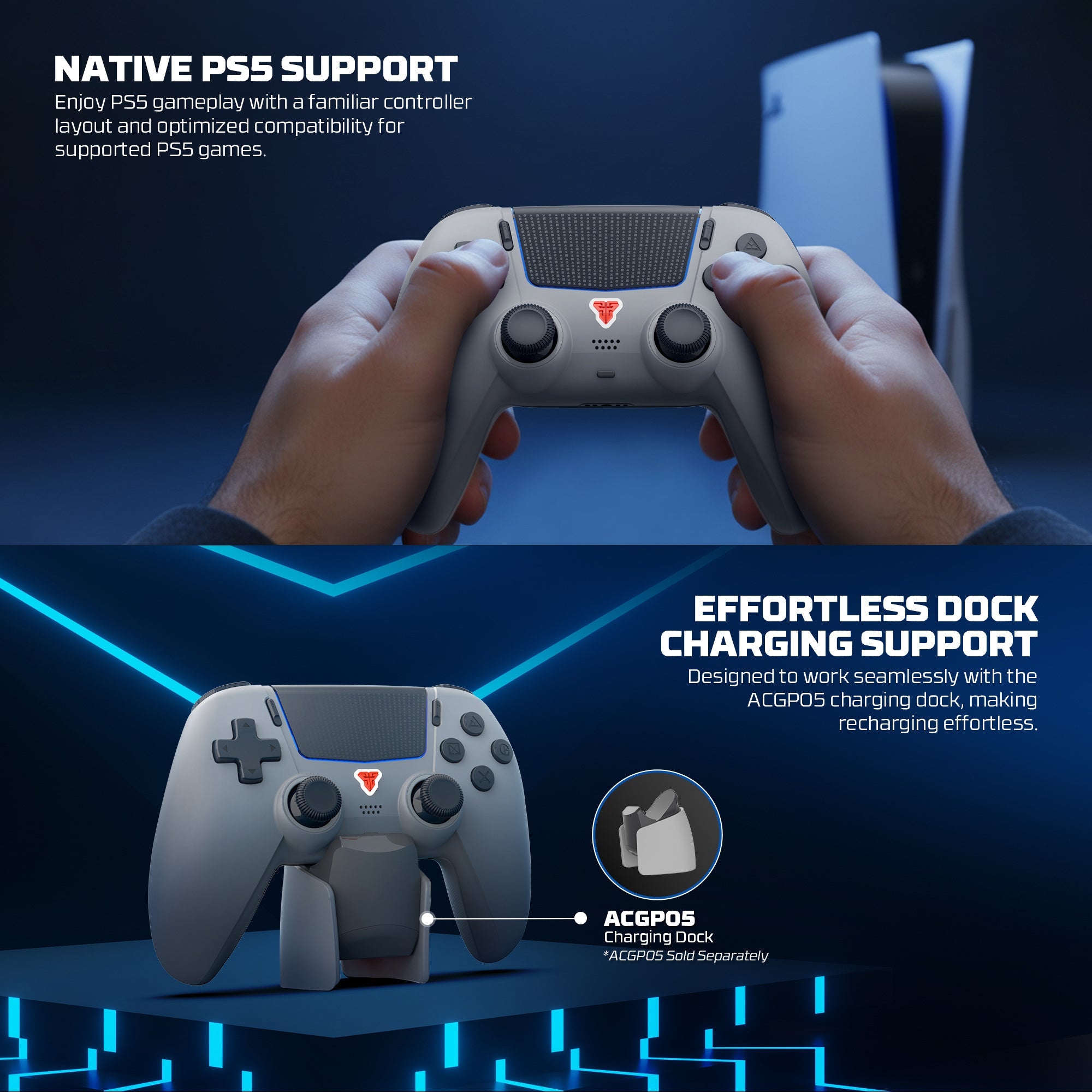 Fantech NOVA II D WGP16D Controller Hall Effect (PS5) NEW, gamepad