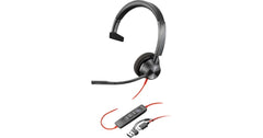 Poly Blackwire 3310 Wired USB Type-A & Wired USB Type-C One-Ear Boom Mic Noise & Echo Reduction.