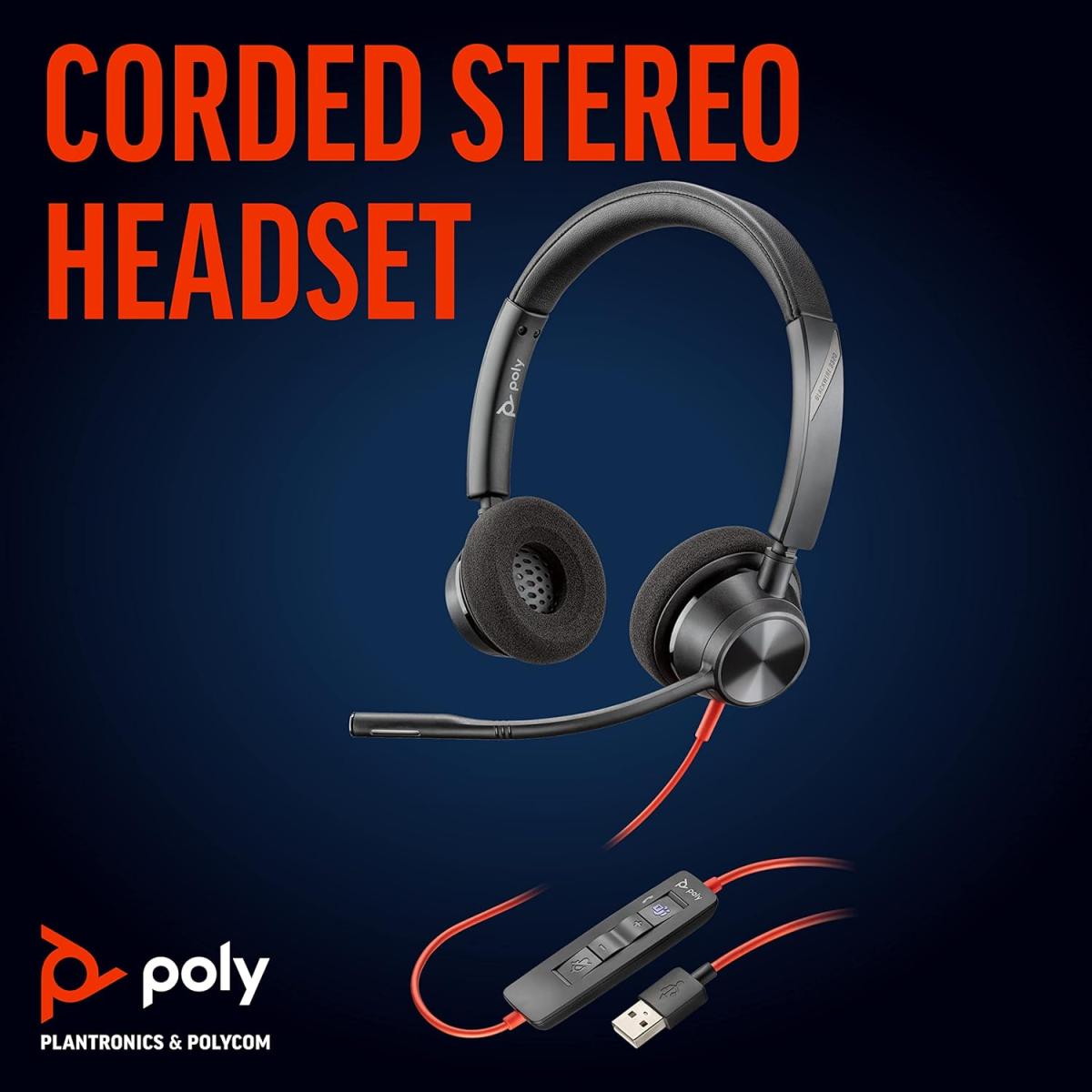 Poly Blackwire 3320 Wired Dual Ear Boom Mic Usb C Headset + Usb C/a Adapter Noise Canceling Mic For Pc & Mac & Mobile Works With Teams (certified) Poly Blackwire 3320 Wired Dual Ear Boom Mic Usb C Headset + Usb C/a Adapter Noise Canceling Mic For Pc & Mac & Mobile Works With Teams (certified)