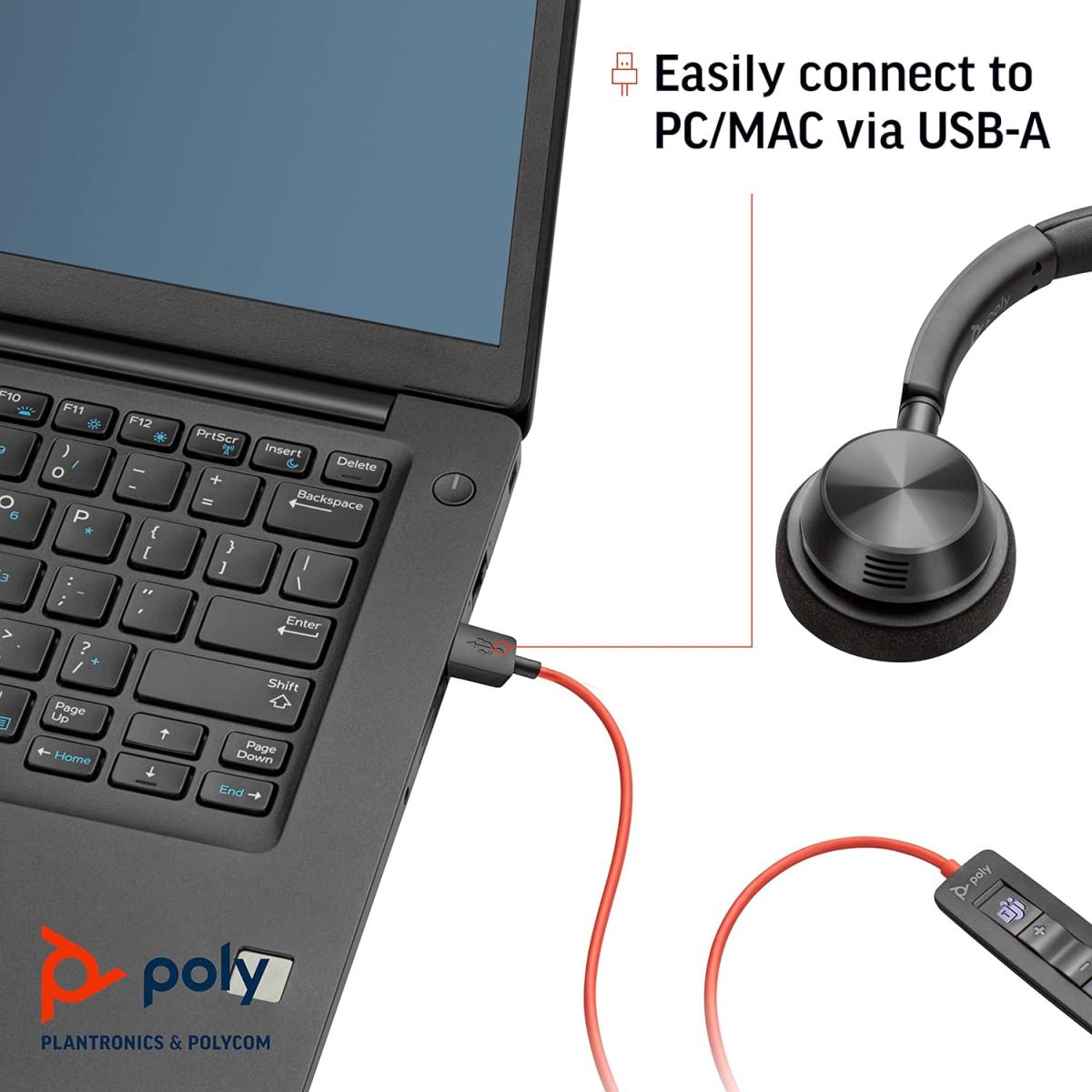 Poly Blackwire 3320 Wired Dual Ear Boom Mic Usb C Headset + Usb C/a Adapter Noise Canceling Mic For Pc & Mac & Mobile Works With Teams (certified) Poly Blackwire 3320 Wired Dual Ear Boom Mic Usb C Headset + Usb C/a Adapter Noise Canceling Mic For Pc & Mac & Mobile Works With Teams (certified)