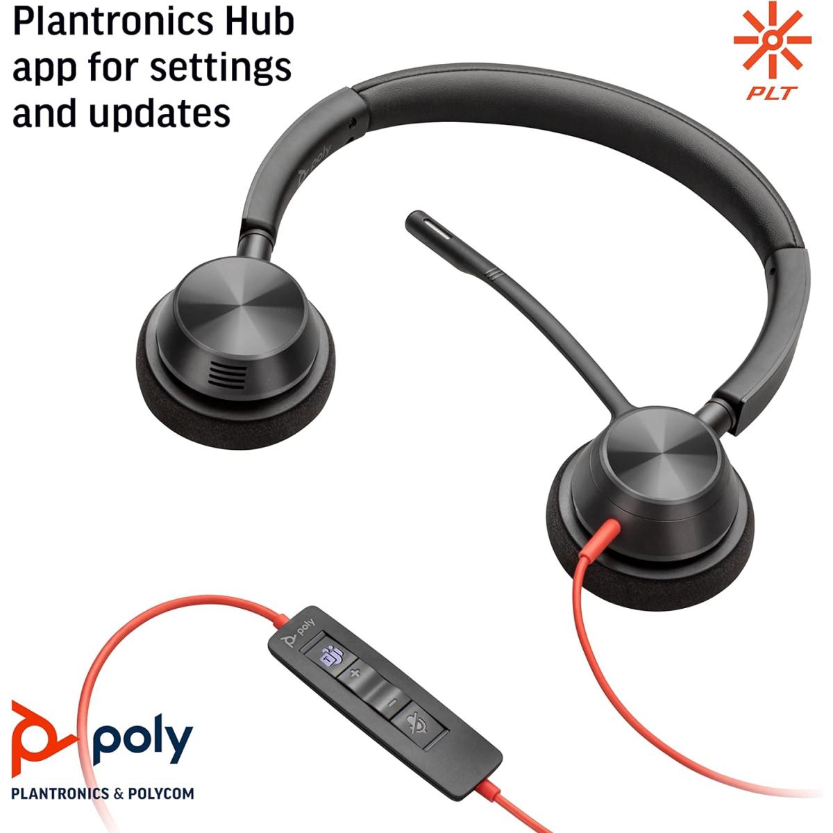 Poly Blackwire 3320 Wired Dual Ear Boom Mic Usb C Headset + Usb C/a Adapter Noise Canceling Mic For Pc & Mac & Mobile Works With Teams (certified) Poly Blackwire 3320 Wired Dual Ear Boom Mic Usb C Headset + Usb C/a Adapter Noise Canceling Mic For Pc & Mac & Mobile Works With Teams (certified)