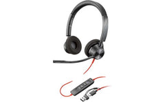 Poly Blackwire 3320 Wired Dual Ear Boom Mic Usb C Headset + Usb C/a Adapter Noise Canceling Mic For Pc & Mac & Mobile Works With Teams (certified)