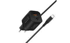 Promate Powerport Pdqc3 Usb C Charger Premium 33w With 22.5w Quick Charge 3.0 Port & 1.5m Type C Cable Eu Interface Black