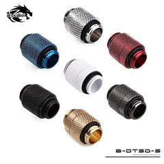 Bykski G1/4 Dual Male Rotary Extension Coupler, Fine Diamond Pattern Rotary Pair Wire Double External G1/4 Thread, Black (B-DTSO-S)