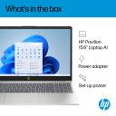 HP AI Business Laptop 15-fd2022ne, Intel Ultra 7 255U 5.2GHz 12 Cores, 8GB DDR5, 512GB PCIe SSD, 15.6" FHD, WiFi 6, BT 5.4 - Natural Silver