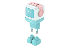 UGREEN CD361 Uno RG 65W Robot GaN 3-Port Fast Charger 2C1A EU Plug - Pink Blue