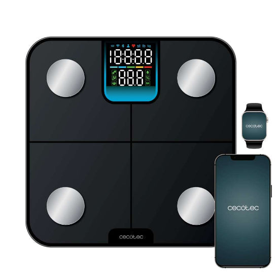 Cecotec Home & Bathroom Scale, Bluetooth Connectivity, LCD Display, 180KG Capacity, Black - A01_EU01_116269