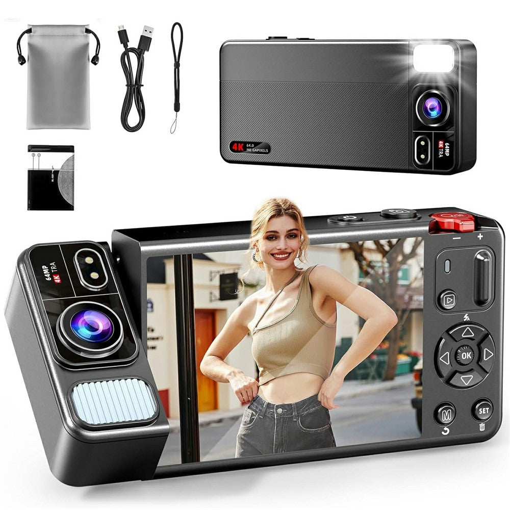 GBT Digital Camera 4k 64MP, Cameras For Photography, Black - CV21