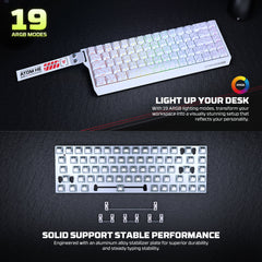Fantech Keyboard ATOM HE68 MK922 MAGNETIC SWITCH - WHITE, gaming keyboard