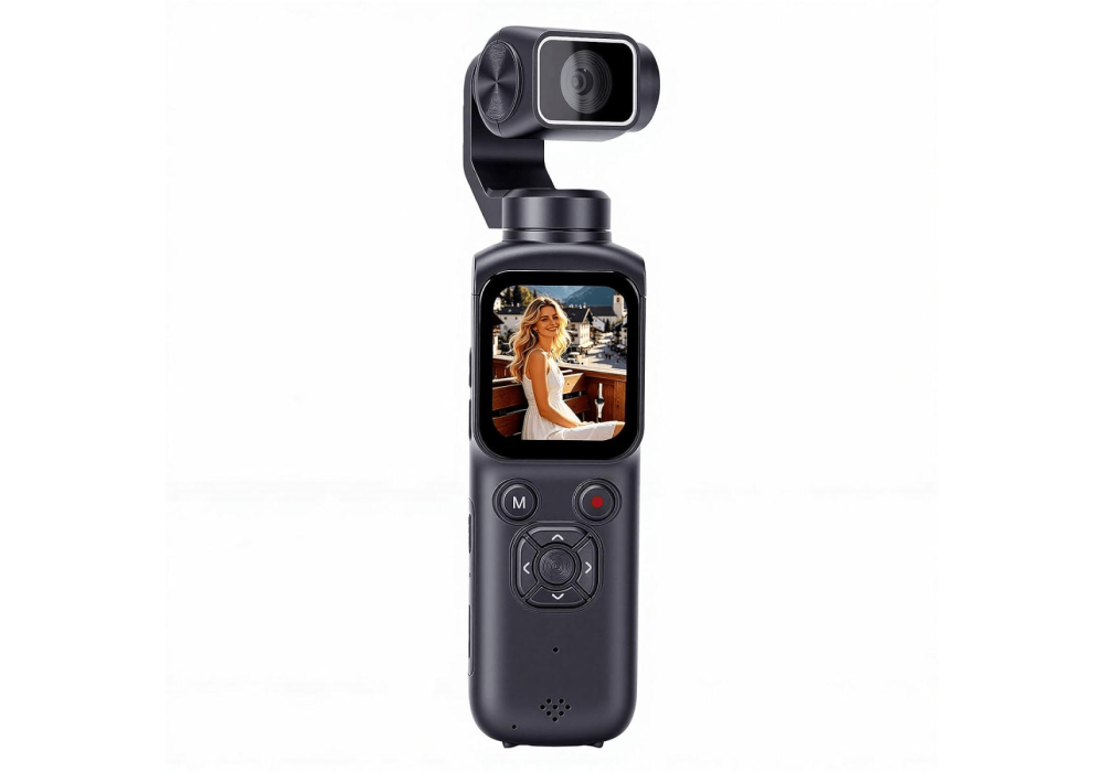 4K Pocket Sport Wi-Fi Action Camera, 75MP, 330° Electric Rotation, Face Tracking, 1.72" LCD Display, Auto Focus, 2400mAh Battery, Bracket Included