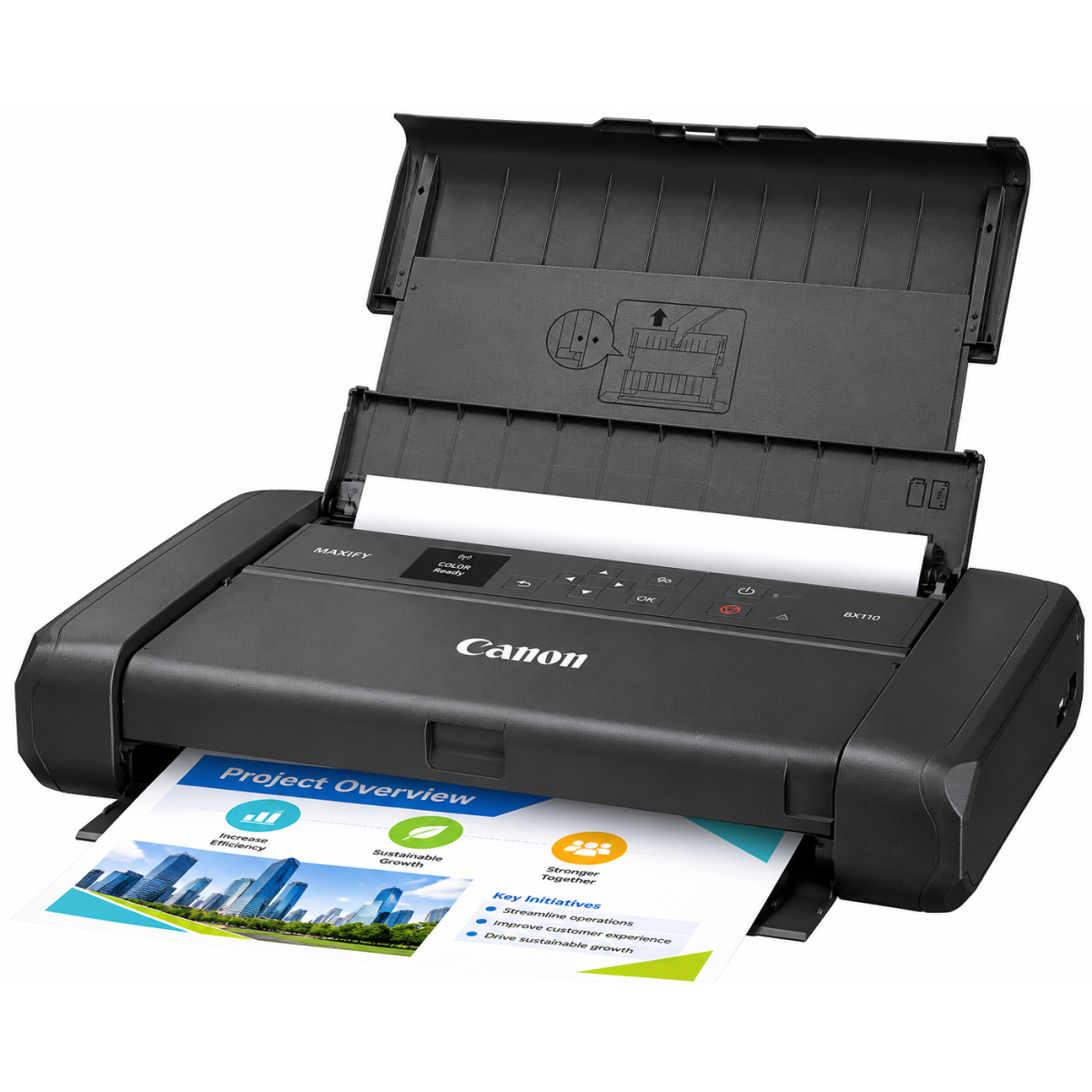 Canon MAXIFY BX110 Portable A4 Inkjet Printer with 330-Page Battery Borderless A4 Photos; Mobile Printing Anywhere , Wireless AirPrint & Mopria