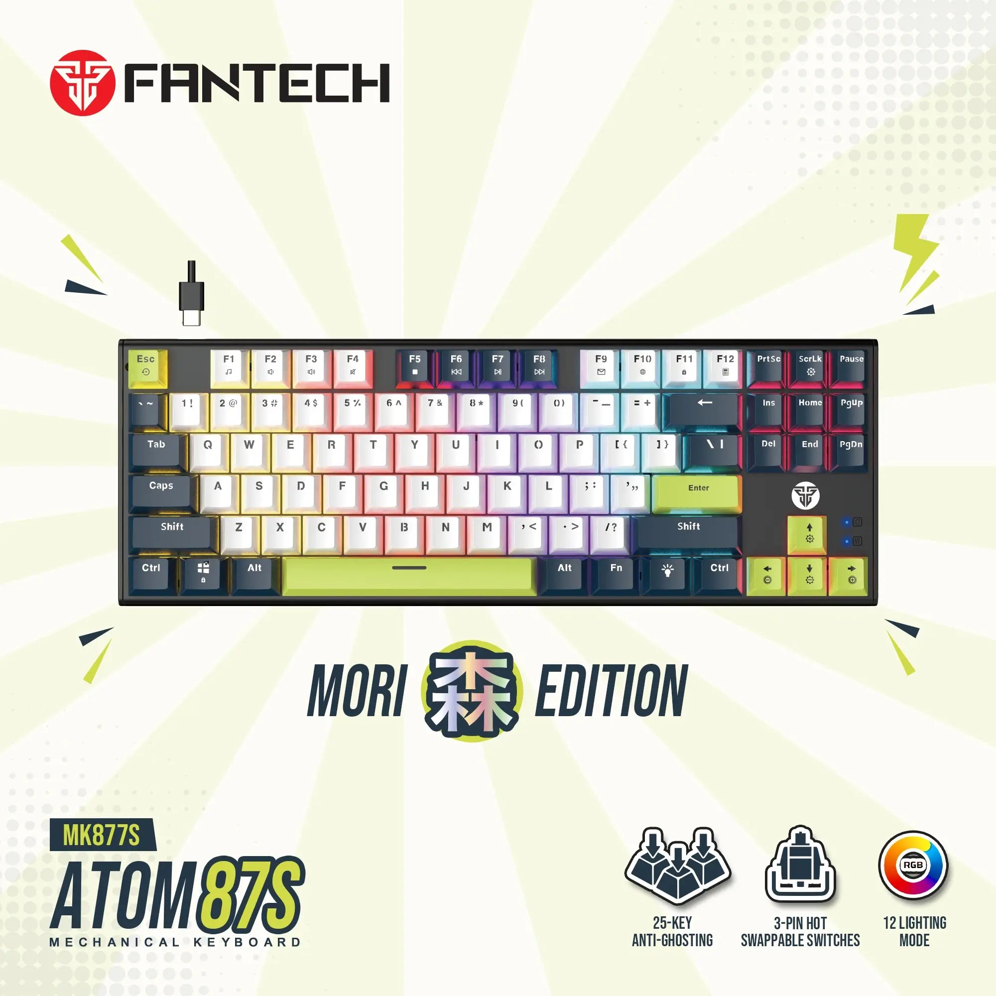 Fantech mechanical gaming keyboard for computer setup