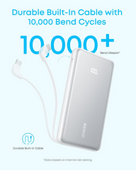 ANKER ZOLO POWER BANK 10K 22.5W BUILT IN USB -C CABLE EUROPE BLACK