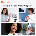 Mcdodo ClearSync MP-545 - Wireless Microphone with AI Noise Cancelling, USB‑C & Lightning Dual Compatibility, 2.4GHz Low‑Latency Transmission, Compact Charging Case - 18 Months Warranty