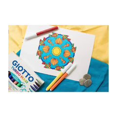 GIOTTO Turbo Maxi Super Washable Felt Tip Fibre Pens, Large Nib 5mm, Pack o 18