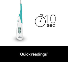 Braun Thermometer, Readings as Fast as 10 Seconds, White - PRT 1000