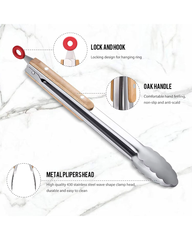 Stainless Steel BBQ Tong With Wooden Handle