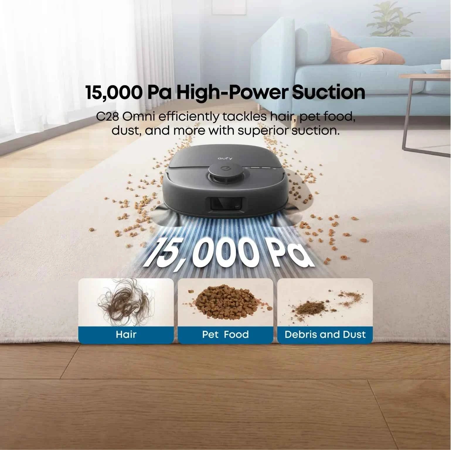 eufy C28 Robot Vacuum and Mop Combo,15,000 Pa Suction