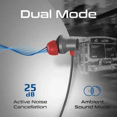 Promate Velcon.BLACK ANC Wireless Neckband Earphones