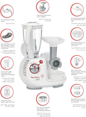 Moulinex Food Processor, 38Functions, 900Watts, White - FP7331BM