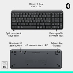 Logitech MK250 Compact Bluetooth Wireless Combo Graphite