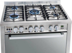 Samix Gas Cooker I-Cook, 90x60Cm, 5Burners, Full Safety, Stainless Steel - I COOK