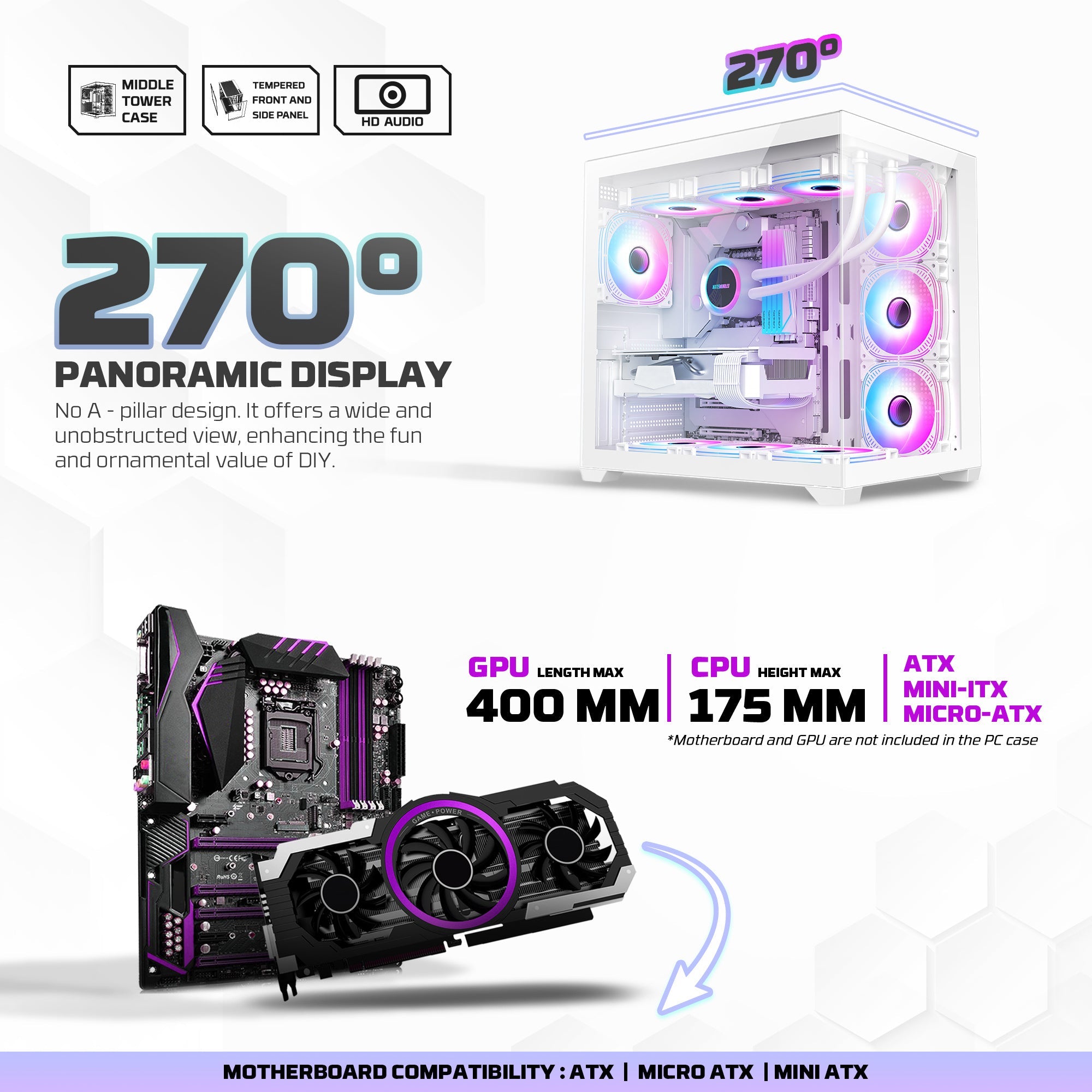 Fantech PC case for desktop computer builds and component installation