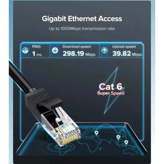 UGREEN Cat 6 U/UTP Ethernet LAN Cable (10m) – 1000Mbps Gigabit Speed | 26AWG CCA | Black | 20164