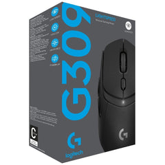 Logitech G309 Lightspeed Wireless Gaming Mouse, Lightweight, LIGHTFORCE Hybrid Switches, Hero 25K Sensor, 86g & 300+ hr Battery Life with AA Battery, 6 Programmable Buttons, PC & Mac - Black