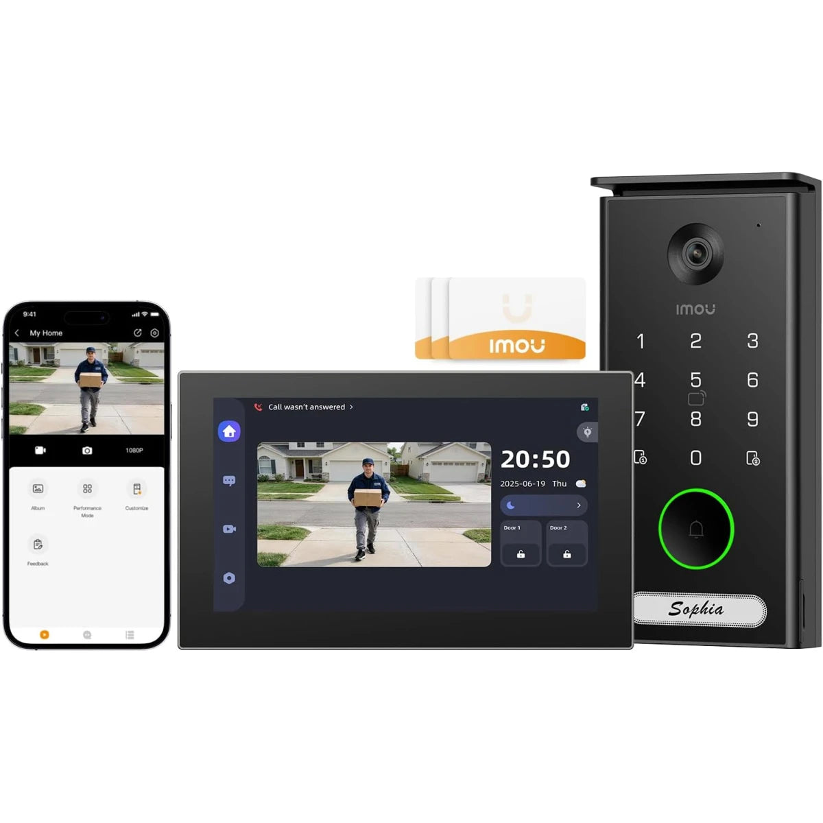 IMOU VDP7 5MP 2-Wire Video Doorphone Kit with 7-inch Touch Screen - VO1-5M0R / VH1-7A0S
