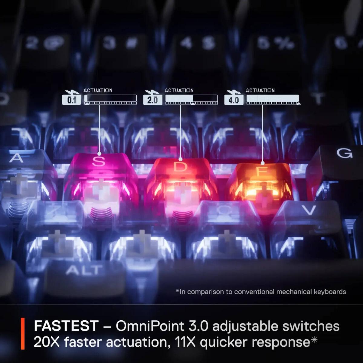 SteelSeries wireless mechanical gaming keyboard for computer setup