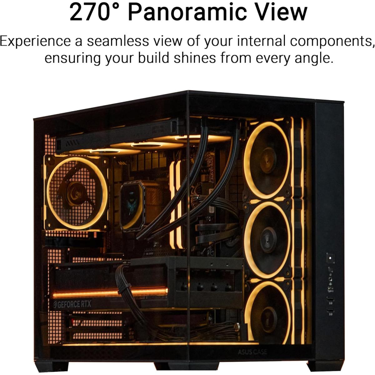 ASUS USB 3.2 ARGB PC case for desktop computer builds and component installation