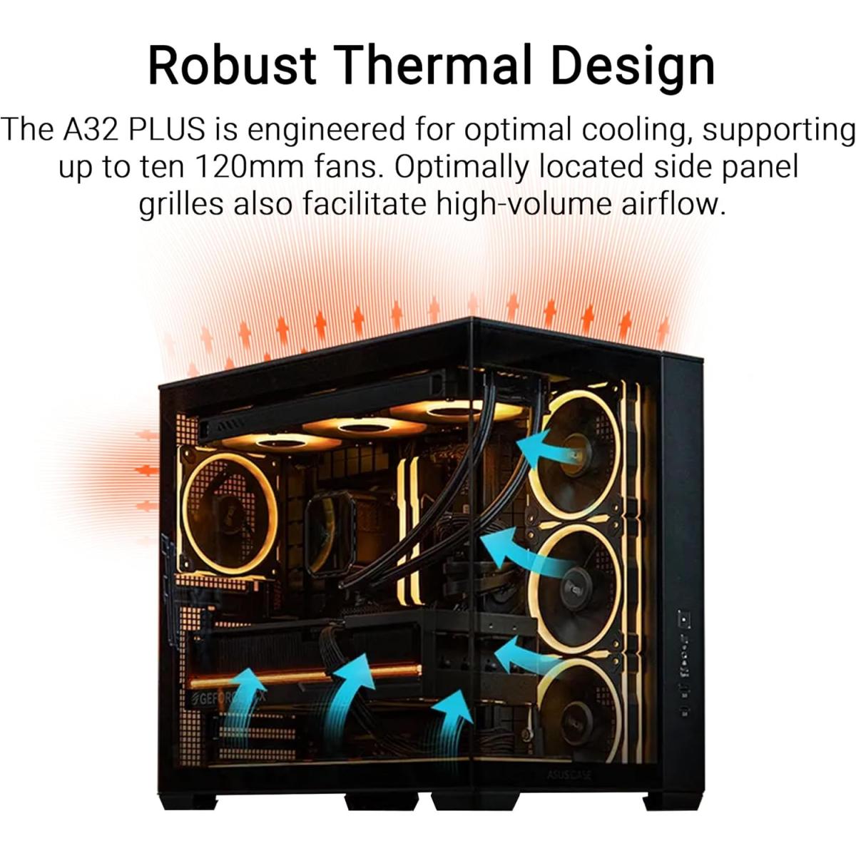 ASUS USB 3.2 ARGB PC case for desktop computer builds and component installation