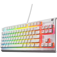 Steelseries Apex 3 Tkl Rgb Gaming Keyboard – Tenkeyless Compa Form Faor 8 Zone Rgb Illumination – Ip32 Water & Dust Resistant – Whisper Quiet Gaming Switch – Gaming Grade Anti Ghosting , White