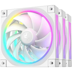 Deepcool Fl12 120mm Case Fans, 2150 Rpm Fan Speed, 55 Cfm Fan Airflow, Fluid Dynamic Bearing Type, 4 Pin Pwm Fan Conneor, Addressable Rgb Led, Pack Of 3, White