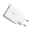 JOYROOM JR-TCF14 Fast Charger 20W Charging, 2 Port USB-A USB-C, Super Slim Charger - White