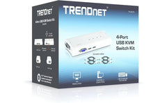 Trendnet Tk 407k 4 Port Usb Kvm Switch Kit Vga & Usb Conneions Cabling Included Control Up To 4 Computers For Window, Linux, & Mac