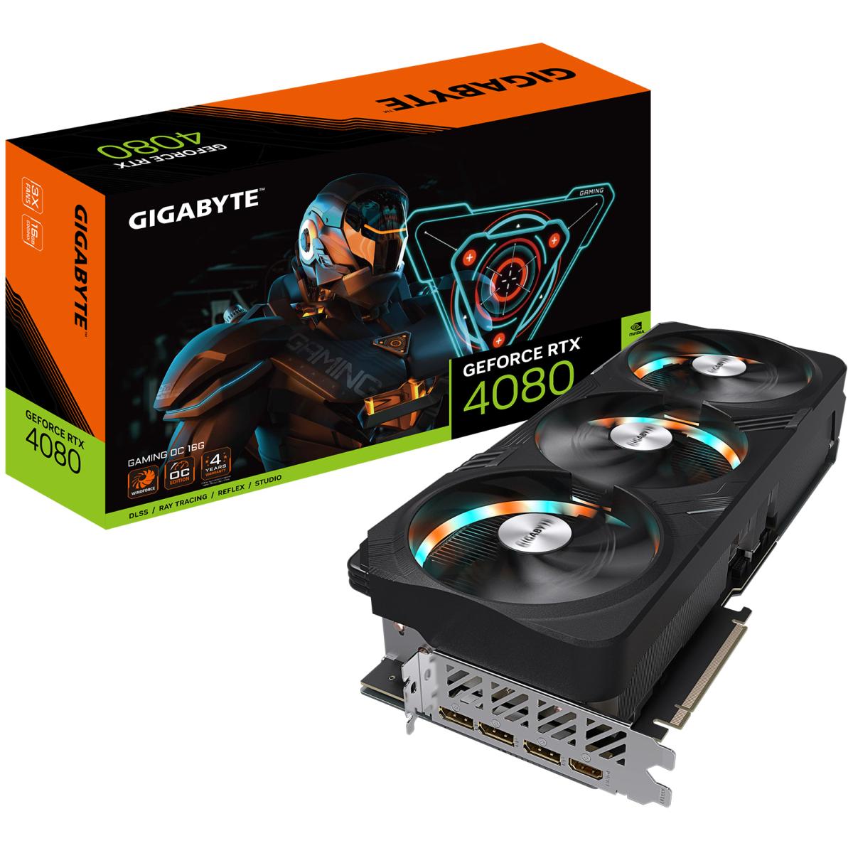 Gigabyte Geforce Rtx 4080 Gaming Oc 16g 3x Windforce Fans 16gb 256 Bit Gddr6x Graphics Card