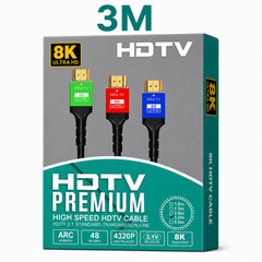 Premium HDMI 2.1 Cable 3M 8K Ultra HD High Speed