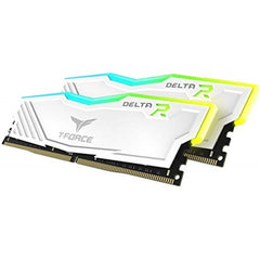 TEAMGROUP T-Force Delta RGB 32GB Kit (2x16) 3600MHz CL18 DDR4 Desktop Memory - White | TF4D432G3600HC18JDC01 | - CompuMe