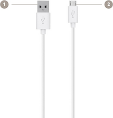 Belkin MixIt Colour Range 2m Micro USB Cable for Smartphones and Tablets - White