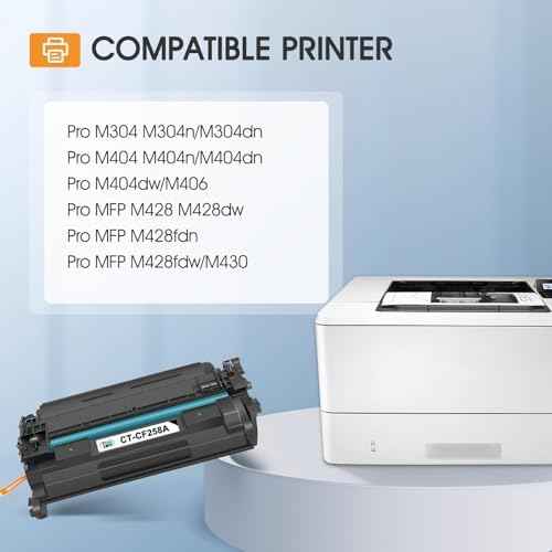 CF258A 58A Toner Cartridge Black M404n Compatible for HP 58A CF258A 58X CF258X Toner for HP LaserJet Pro M404n M404dn M404dw M404 MFP M428fdw M428fdn M428dw Printer Ink High Yield 2 Pack with Chip