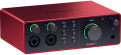 Focusrite Scarlett 4i4 USB-C Audio/MIDI Interface (4th Generation) Pair with 4x XLR - XLR Cable