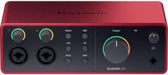 Focusrite Scarlett 4i4 USB-C Audio/MIDI Interface (4th Generation) Pair with 4x XLR - XLR Cable
