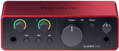 Focusrite Scarlett Solo USB-C Audio Interface (4th Gen) Bundle with Aston Microphones Element Microphone KT and Kellards XLR-P20T Pro 20 ft XLR Microphone Cable, XLR Male to Female Cable 3-Pin