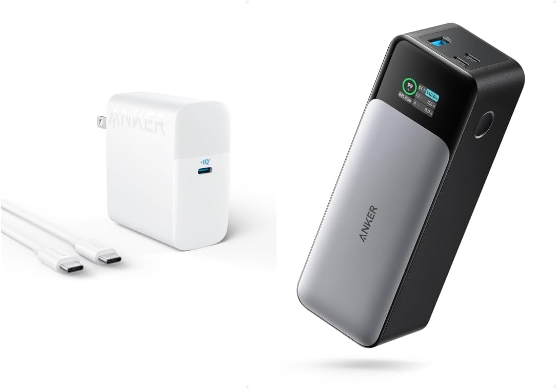 100W USB-C Compact Travel Charger with Cable for MacBook and Devices with Anker 737 Power Bank Gen 2 B2C UN Black Iteration 1
