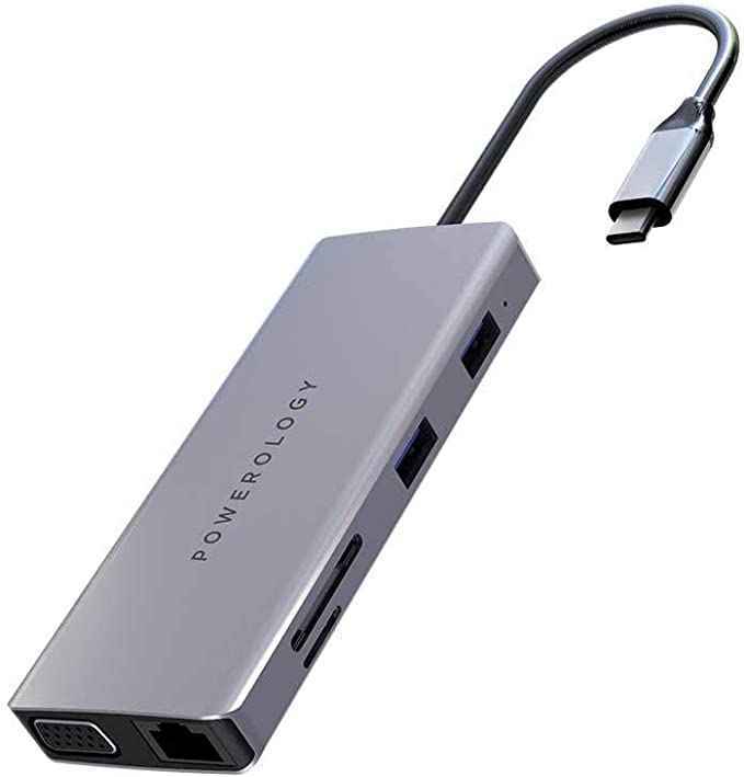 Powerology 11 in 1 USB-C Hub - Gray Powerology 11 in 1 USB-C Hub - Gray