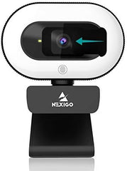 StreamCam N930E with Software, 1080P Webcam with Ring Light and Privacy Cover, Auto-Focus, Plug and Play, Web Camera for Online Learning, Zoom Meeting Skype Teams, PC Mac Laptop Desktop