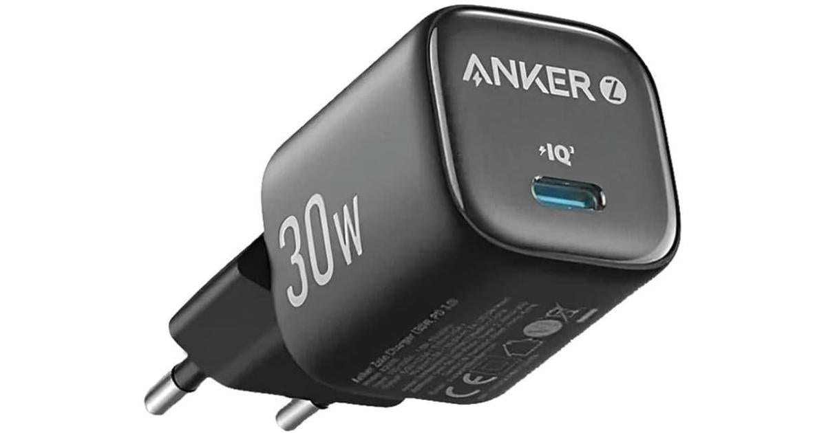 Anker Zolo Charger USB-C Output Wall Charger 30W PD, Fast Charging - Black